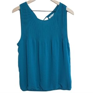 Max Studio Tank Top Sleeveless Shirt Blue Large